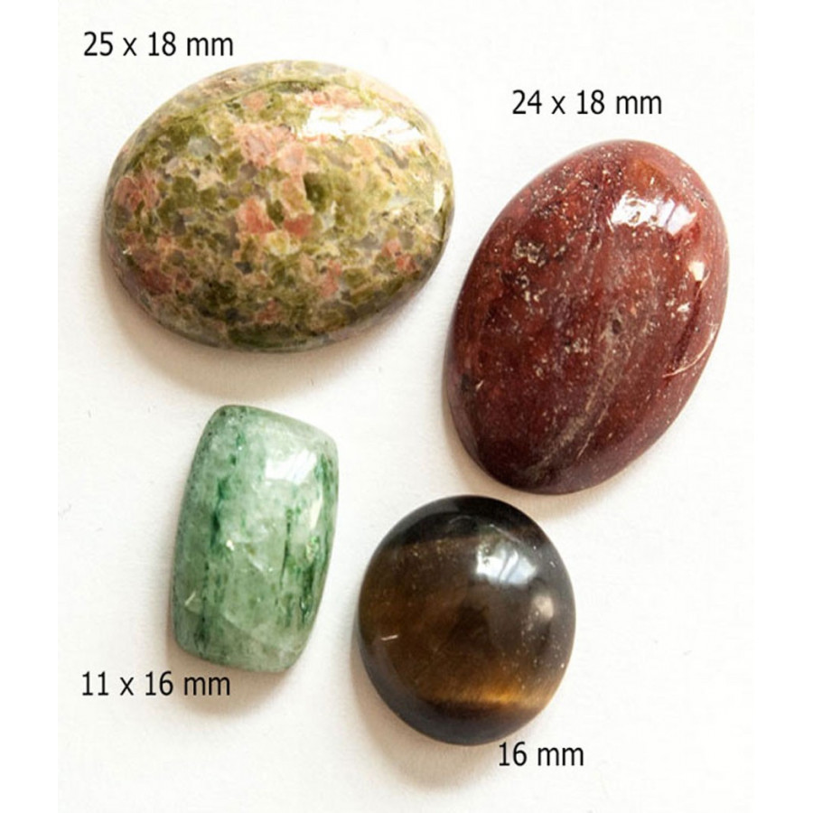 Gemstone cabochon mix 5pcs